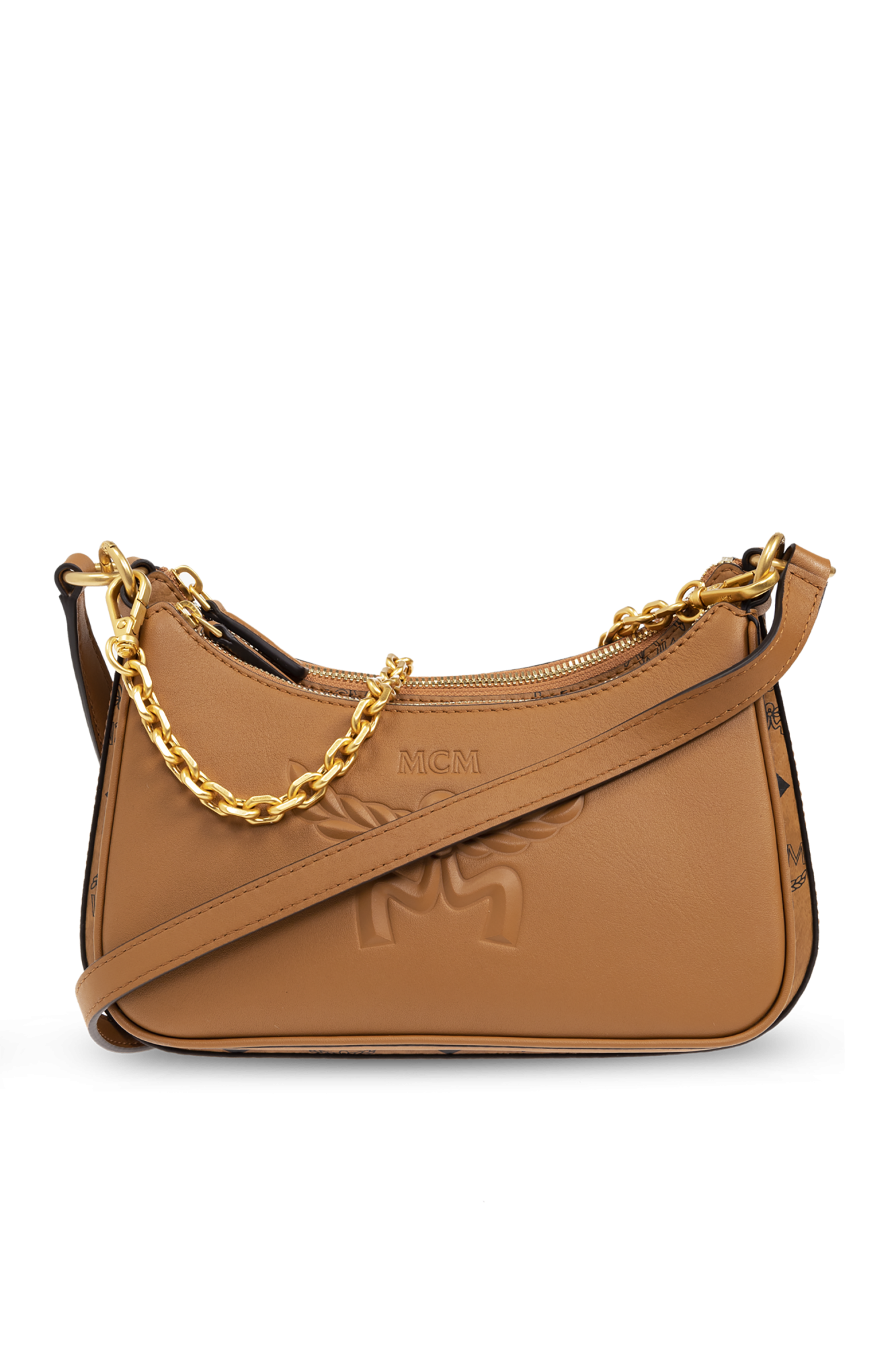 MCM ショルダーバッグ L8772 ブラウン MCM エム シー ショルダーバッグ レザー ブラウン : ブランド